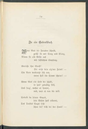 In ein Gedenkbuch.