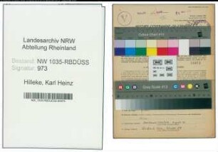Entnazifizierung Karl Heinz Hilleke , geb. 14.10.1920 (Bergbaubeflissener)