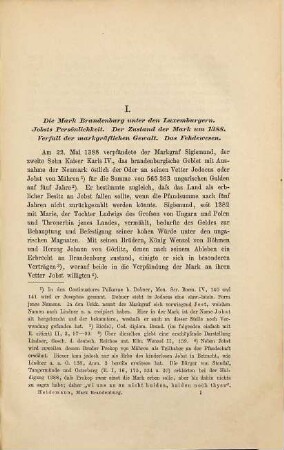 Die Mark Brandenburg unter Jobst von Mähren