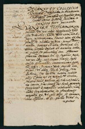 Testimonium der theologischen Fakultät für Friedrich Nicolai aus Nördlingen.