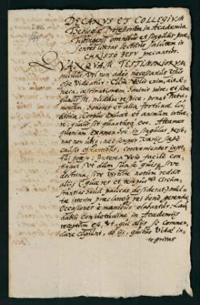 Testimonium der theologischen Fakultät für Friedrich Nicolai aus Nördlingen.