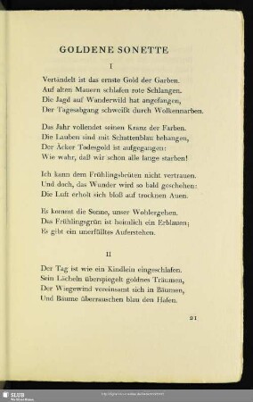 Goldene Sonette