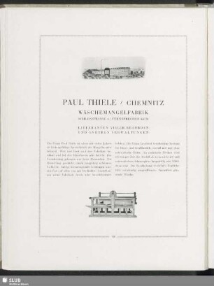 Paul Thiele / Chemnitz. Wäschemangelfabrik
