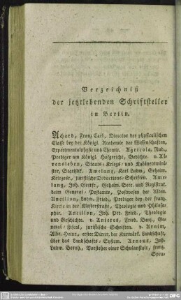 Verzeichniß der jetztlebenden Schriftsteller in Berlin