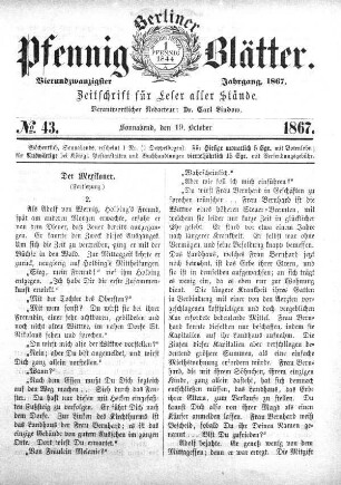 No. 43, Sonnabend, den 19. October