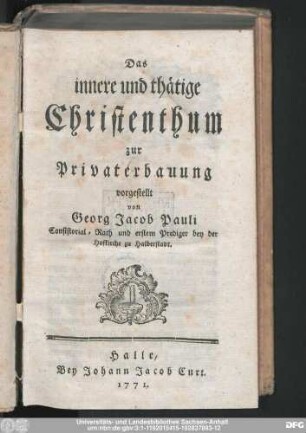 Das innere und thätige Christenthum