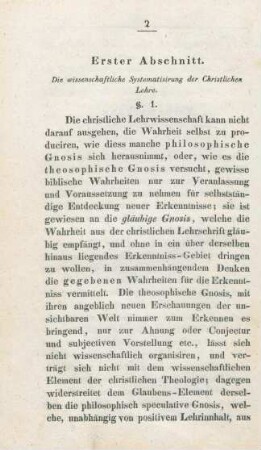 2-48 Erster Abschnitt : die wissenschaftliche Systematisierung der christlichen Lehre