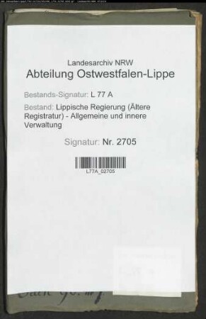 Kriegssteuerrückstände des Fleckens Alverdissen