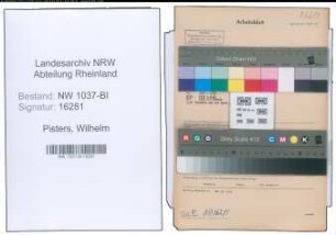 Entnazifizierung Wilhelm Pisters , geb. 20.11.1913 (Zeichner)