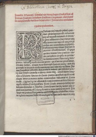 De componendis versibus hexametro et pentametro : mit Widmungsvorrede des Autors an Petrus Paulus Cornelius