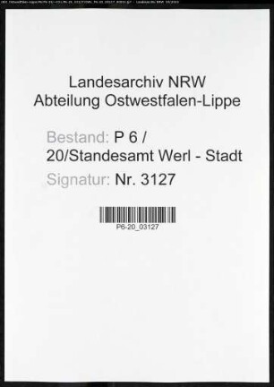 Sterberegister Standesamt Werl