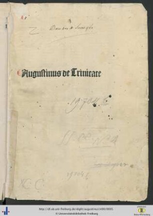 Aurelij Augustini hipponēsis ep̄i in libros de trinitate