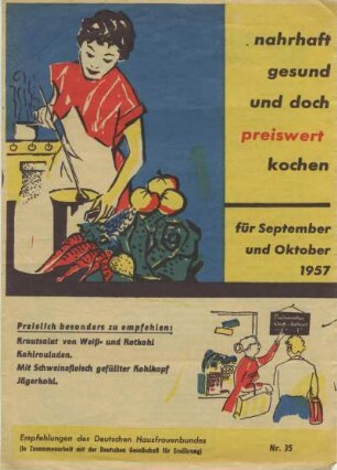 Nahrhaft, gesund und doch preiswert kochen. Für September und Oktober 1957