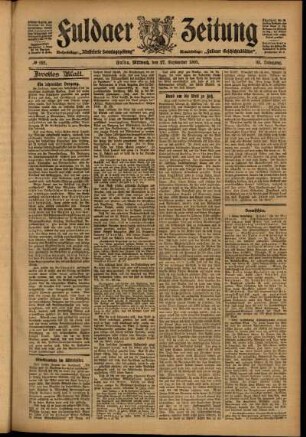 Zweite Ausgabe vom Mittwoch, den 27. September 1905.