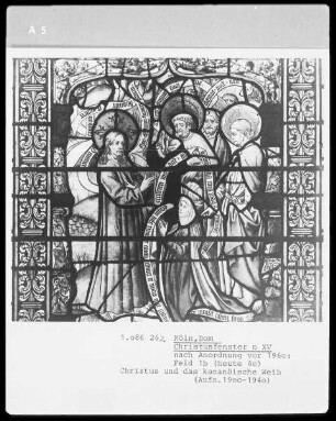 Christusfenster, N XV, Feld 4c: Christus und das kananäische Weib