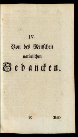 IV. Von des Menschen natürlichen Gedancken