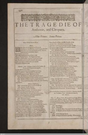 The tragedie of Anthonie, and Cleopatra