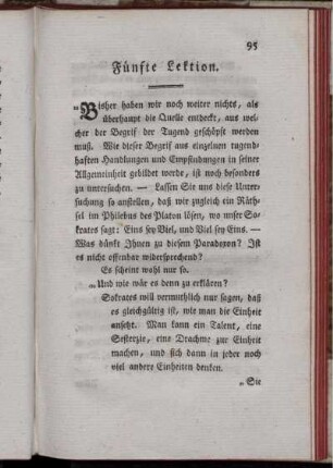 Fünfte Lektion