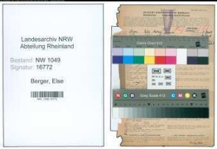 Entnazifizierung Else Berger , geb. 30.01.1908 (Studienraetin)