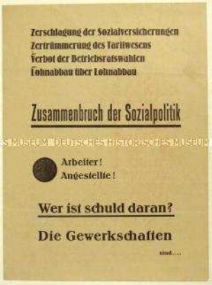 Aufruf zum Eintritt in die Nationalsozialistische Betriebszellenorganisation