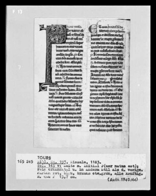 Missale aus Saint-Martin in Tours — Initiale P, Folio 145verso