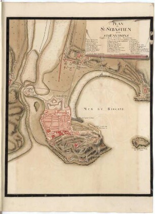 Plan de St. Sebastien et de ses Environs. Capitale de la Province Gupuscoa