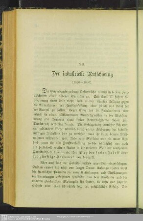 XII. Der industrielle Aufschwung