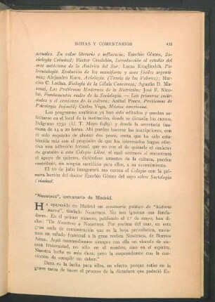 "Nosotros", semanario de Madrid