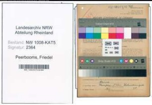 Entnazifizierung Friedel Peerbooms , geb. 10.04.1911 ()