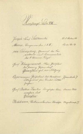 Nachtrags-Liste VIII
