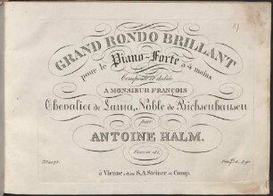 Grand Rondo brillant : pour le piano-forte à 4 ms. ; oeuv. 41