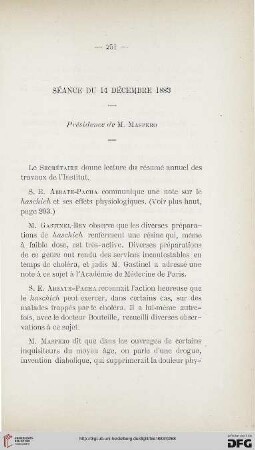 Séance du 14 Décembre 1883