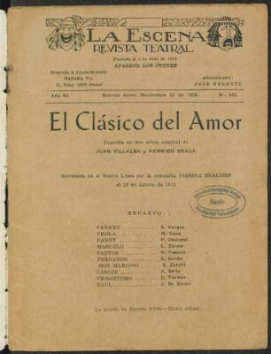 El clásico del amor : comedia en dos actos