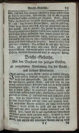 Beicht-Gebethe.