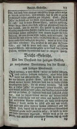 Beicht-Gebethe.