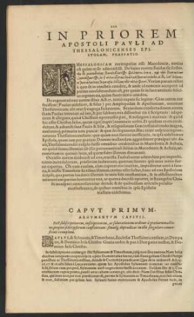 In Priorem Apostoli Pauli Ad Thessalonicenses Epistolam, Praefatio.