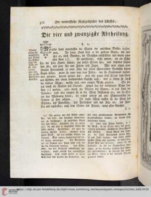 Die vier und zwanzigste Abtheilung