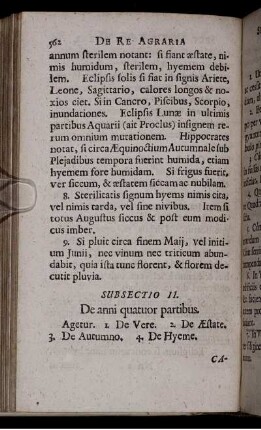 Subsectio II. De anni quatuor partibus