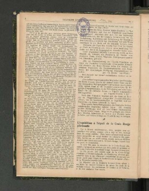 L'expédition à Tripoli de la Croix-Rouge allemande