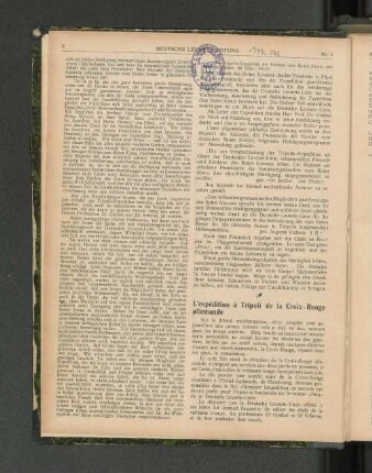 L'expédition à Tripoli de la Croix-Rouge allemande