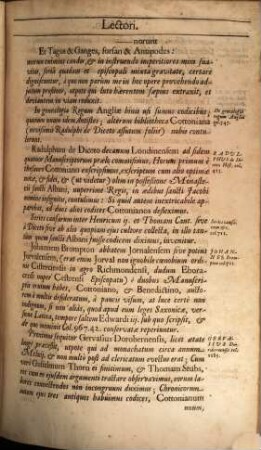 Historiae Anglicanae scriptores X : ex vetustis manuscriptis, nunc primum in lucem editi ; adjectis variis lectionibus ...