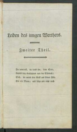 Leiden des jungen Werthers. Zweiter Theil.