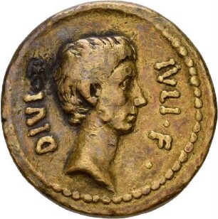 Aureus des T. Sempronius Gracchus für Octavian mit Darstellung der Fortuna