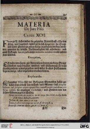 Materia de Jure Fisci