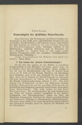 Erstes Kapitel. Notwendigkeit der christlichen Gewerkvereine