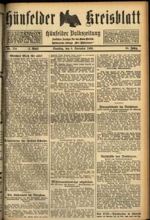 Zweite Ausgabe vom Samstag, den 08. November 1930.
