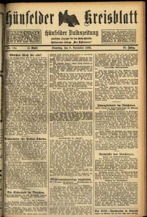 Zweite Ausgabe vom Samstag, den 08. November 1930.