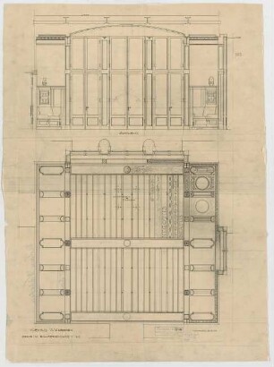 Thiersch, Friedrich von; Wiesbaden; Kurhaus - Billardzimmer (Deckenabwicklung, Ansicht)