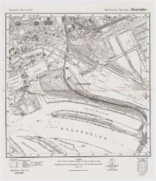 Internationale Gartenbauausstellung (IGA) 1973, Hamburg: Wettbewerbsunterlage: Deutsche Grundkarte Oberhofen 1:2500