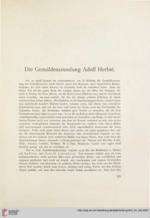 Die Gemäldesammlung Adolf Herbst